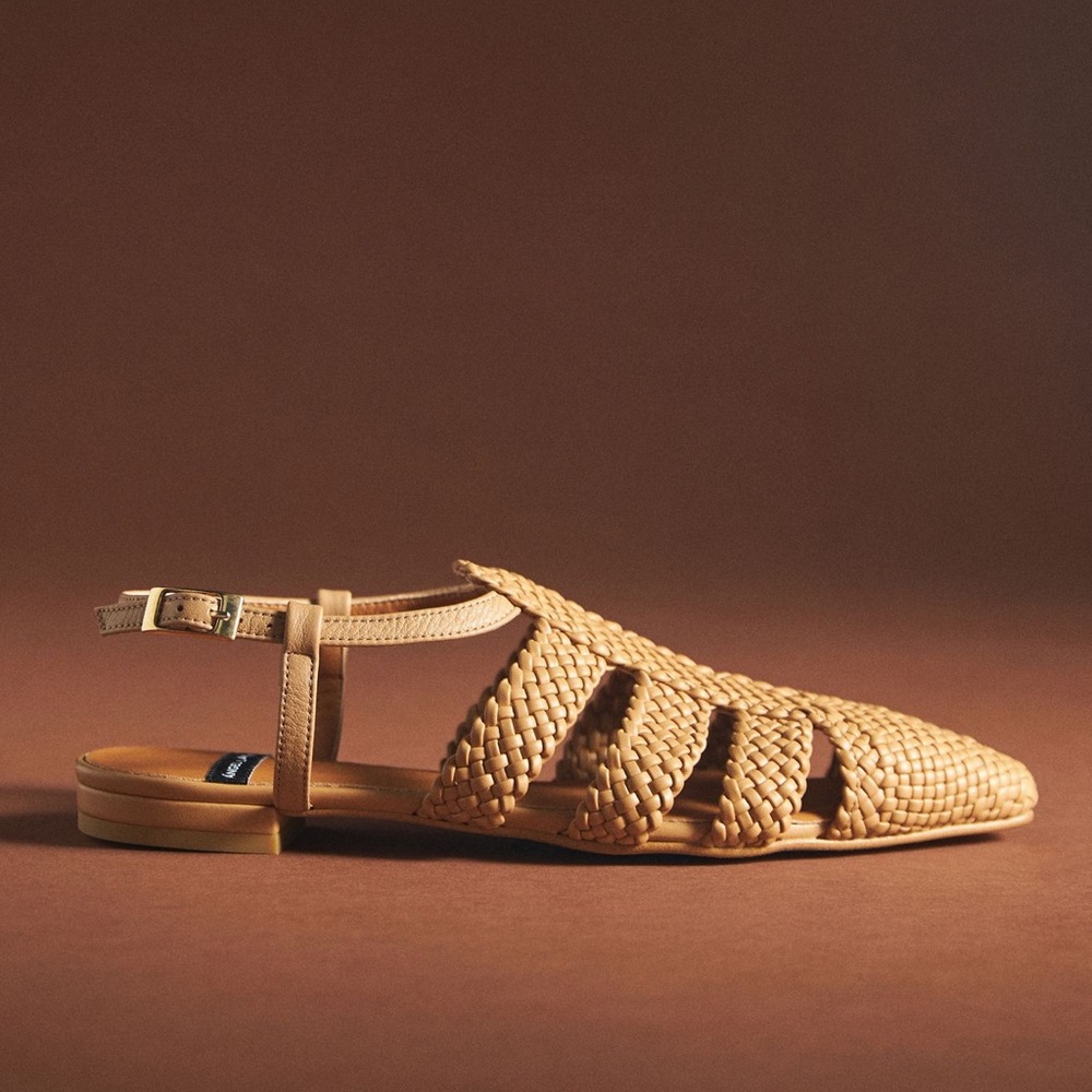 Anthropologie Angel Alarcon Fisherman Flats Tan Size 38 7